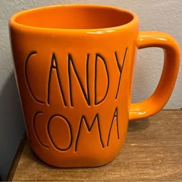 Rae Dunn "Candy Coma" Coffee Mug Orange Halloween - Picture 2 of 4